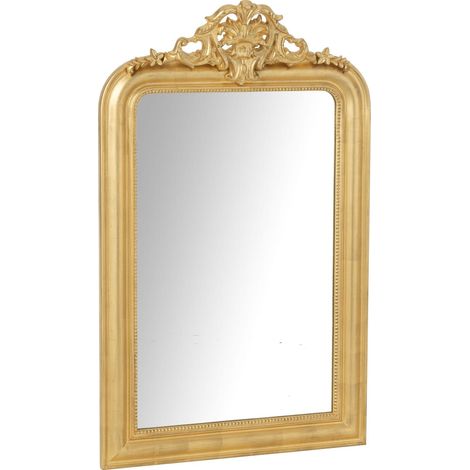 miroir mural doré bois finition classique raffinement élégant - doré bois sculpté élégant (1/5)