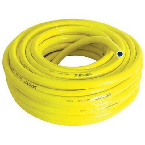 Tuyau de Arrosage Antivrille 50m D.25 mm - Jaune - Sur Touret - Résistant et Flexible - D-Work
