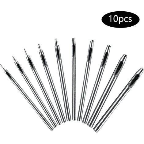 Leather Hole Punch, 10 Pieces, Punch, Punch, Leather Punch, Paper Motor, Gasket, Hollow Hole, Round Steel, Hollow Punch Set, Leather Hollow Punch