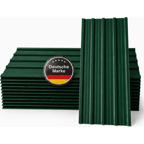 Albatros Trapezblech Dachplatten 22er Set Grün RAL 7016, 1090 x 445 mm, verzinkt, Dachblech Profilblech für Gartenhaus, Carport, Schuppen