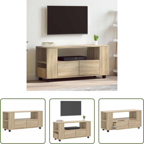 vidaXL TV-Schrank Sonoma-Eiche - TV-Schrank Sonoma-Eiche 102x34,5x43 cm Holzwerkstoff (1/5)
