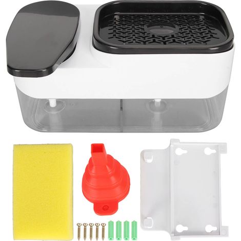 Manueller Schaumseifenspender mit Schwammhalter für Waschbecken und Badezimmer. Seifenschale mit integriertem Schwammhalter. – AquaForge (1/5)