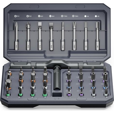 Jeu de tournevis à cliquet 42 en 1, jeu de tournevis magnétique avec 40 embouts multiples, kit d'outils de réparation DIY pour la réparation d'outils (1/5)