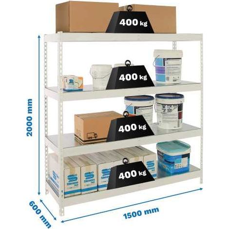 Estanteria 2000x1500x600 ECOFORTE 1506/4 METAL BLANCO/GALVA marca SIMONRACK (1/2)