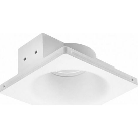 KOSOOM C1245F PORTAFARETTO QUADRATO DA INCASSO IN GESSO VRNICIABILE PER LAMPADINE GU10 MR16