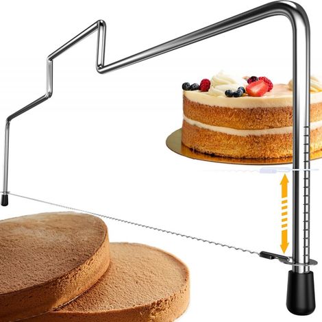 Cake Cutter - 30 Cm - 2 Serrated Wires - 12 Adjustable Heights - Stainless Steel (1/5)