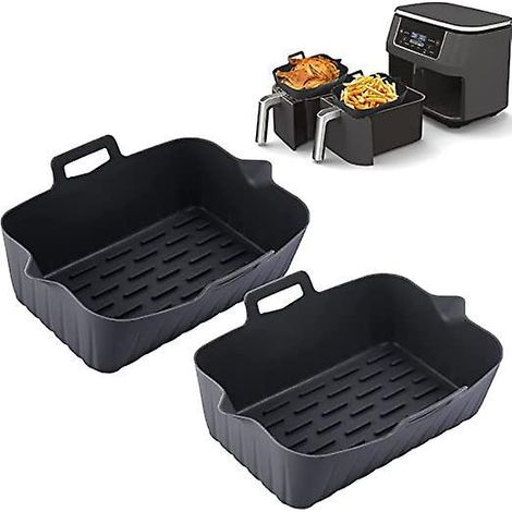 doublure En Silicone Pour Friteuse Air (2 X Noir) Pour Friteuses Air Rectangulaires, Accessoires De Friteuse Air, Doublure En Silicone Pour Acc (1/5)