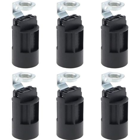 6pcs E14 Bougie Ampoule Titulaire 250V 2A Base de Lampe en Plastique Support de Douille de Lampe pour Fabrication de Lampes Lustre Restauration Lampe Projet de Finition (1/5)