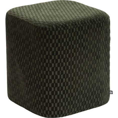 Pouf Selia carré 35x35cm vert - Atmosphera créateur d'intérieur (1/3)