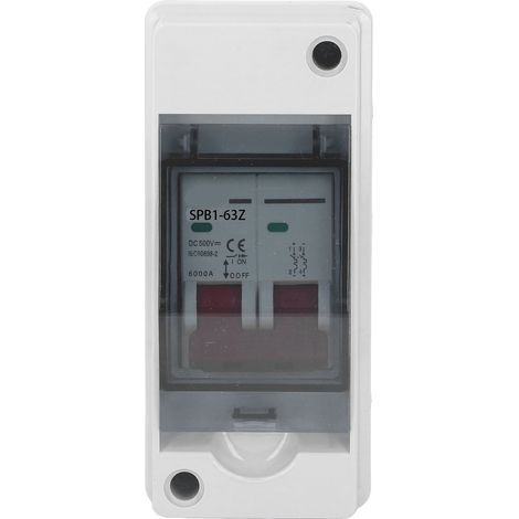 Interrupteur de coupure solaire photovoltaïque IP65, boîte de distribution étanche avec disjoncteur miniature, coffret combiné DC500V 32A (1/5)