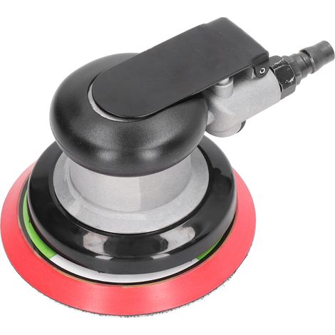 Ponceuse pneumatique excentrique 125 mm à main, 5 disques abrasifs inclus, raccord type américain, idéale pour carrosserie auto (1/5)