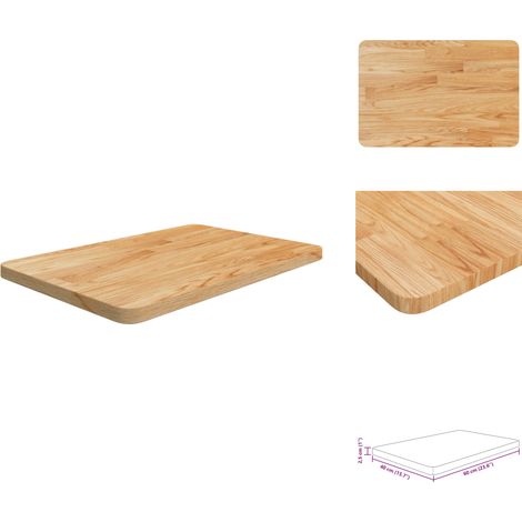 Comptoir de salle de bain Marron clair 60x40x2,5 cm Bois traité - Comptoir Salle De Bain - Dessus De Table - Bois Chêne - Rénovation Cuisine - Meuble Salle De Bain (1/4)