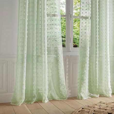 Rideau Voilage Lily "140x240cm Vert Céladon (1/3)
