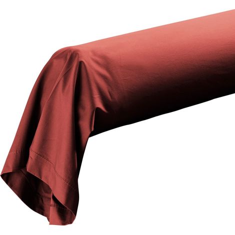 Taie de Traversin "Percaline" 85x185cm Terracotta