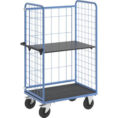 eurokraft pro, Chariot à tablettes à trois côtés grillagés, (1/5)