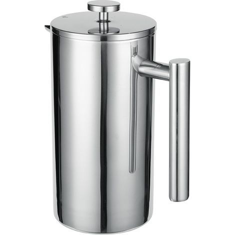 Cafetière à piston en acier inoxydable 1 litre (5 tasses) Cafetière isotherme à double paroi Cafetière à piston avec filtres de rechange et mode d'emploi Cafetière à piston - RWCapist (1/4)