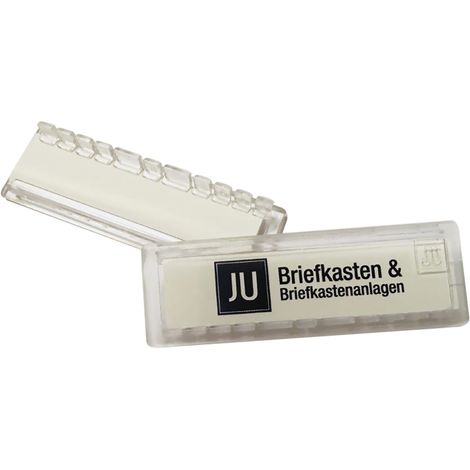 JU Namensschild für Briefkästen 67x22mm Plexiglas Namensschild für JU Hausbrieffachanlagen + Paketkästen