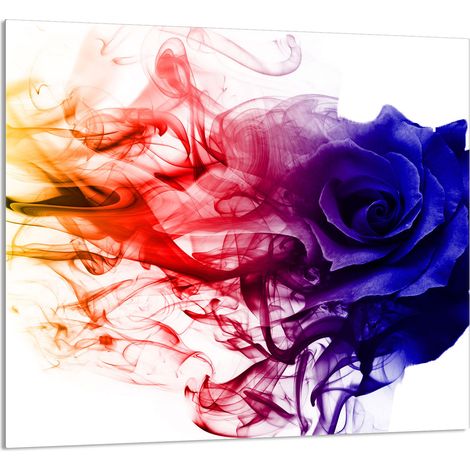 GLASPLATTE FÜR KÜCHE 65x60 Rose