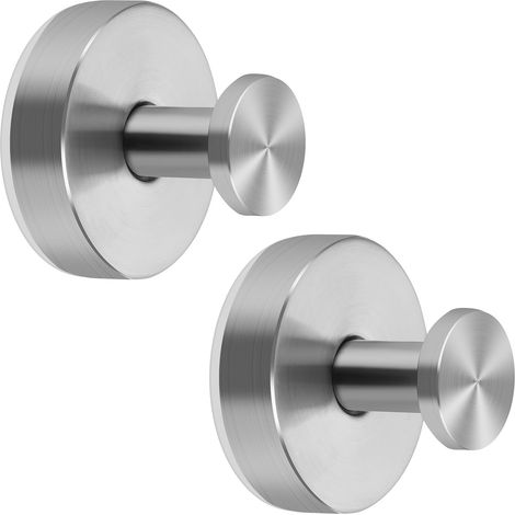 Edelstahl-Wandhaken mit Saugnapf für Dusche, Badezimmer, Küche, Glastüren, Spiegel, Fliesen, Schwämme, Handtücher, Mäntel, Bademäntel, 6-teiliges Set in gebürstetem Silber.
