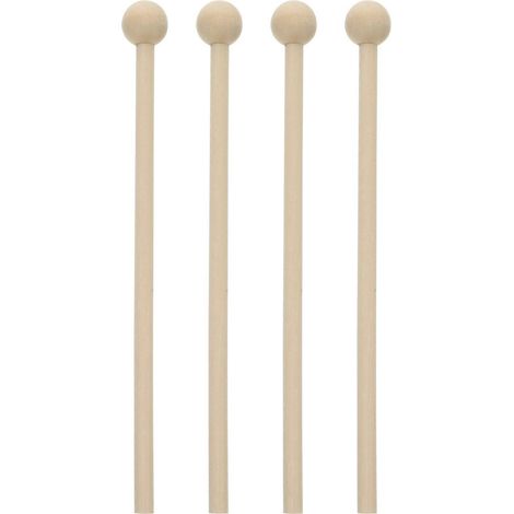 Ensemble de 4 baguettes de percussion en bois pour enfants, comprenant des clochettes et des maillets :-4pcs