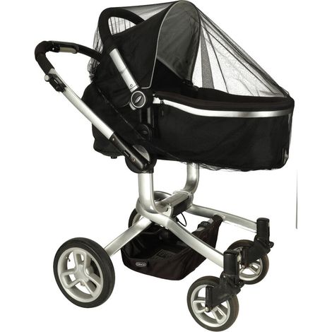 Kinderwagen elastisches Moskitonetz 140cm schwarz