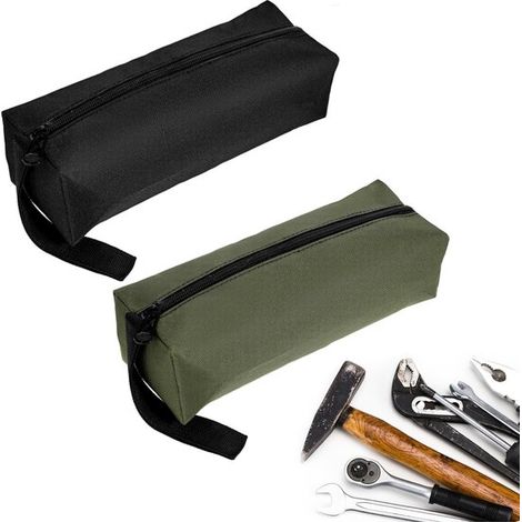 Zweierpack – Werkzeugtasche – Werkzeugtasche aus Canvas mit Kette – Robuste und langlebige Multifunktions-Werkzeugtasche – Wasserdichte Werkzeugtasche – Schwarz und Grün