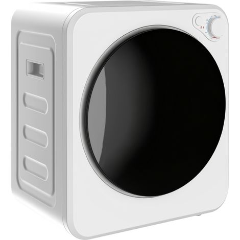 Mini sèche-linge 4 kg avec 5 programmes jusqu'à 60°C 800W / 400W Sèche-air à air d'extraction avec tambour blanc en acier inoxydable (1/5)