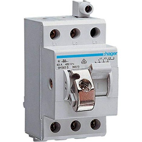 Hager SH363S interruptor eléctrico 3P Azul, Gris