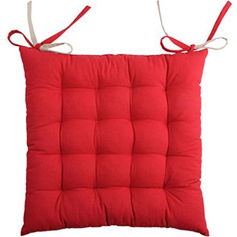 Galette de chaise bicolore Rouge 40x40 cm