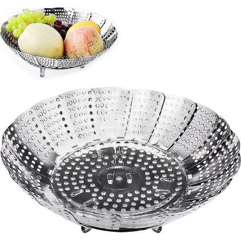 Vegetable Steamer With Steamer Insert Made Of Stainless Steel, Steamer Insert Foldable Steamer Basket Compatible With Vegetables, Saucepans (1/3)
