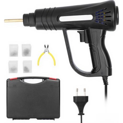 Kit de réparation de fissures de panneaux, machine de soudage plastique portable 70 W, agrafeuse thermique, outil de réparation de trous dans le plastique, avec 4 boîtes d'agrafes. (1/4)