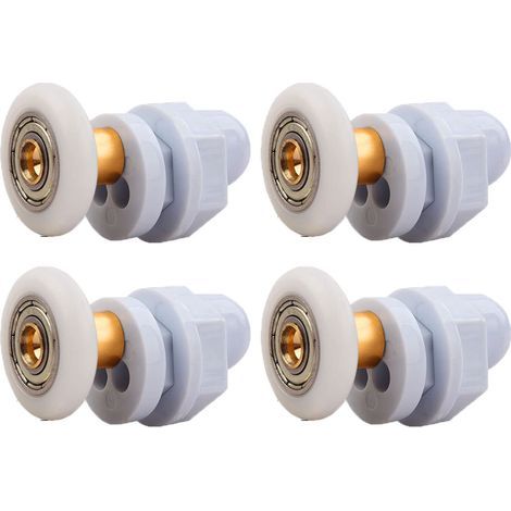 Roulettes Porte de Douche, 4 Pièces Roulette Porte Coulissante Douche en Laiton, Roulette Porte Coulissante, pour Remplacement de Douche Coulissante Verre Porte Coureurs Rouleaux (23MM) (1/5)
