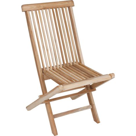 Spetebo – Chaise pliante en teck naturel – Dimensions 90 x 50 cm – Hauteur d'assise 45 cm – Résistante aux intempéries – Pour jardin, terrasse, balcon