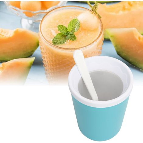 Kein Stromanschluss erforderlich, schnellkühlender Becher, Smoothie-Becher für zu Hause, ermöglicht das Mixen bis zur Eisbildung, Becher zum Einfrieren eigener Säfte und Getränke, blau. (1/5)