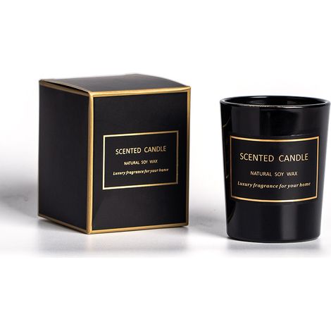 Petite bougie d'aromathérapie en verre noir, unisexe et créative, pour la maison. (1/5)