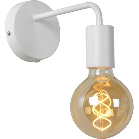 Applique murale interieure metal blanc culot e27 - lucide - scott (1/5)