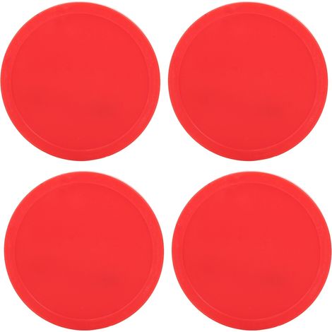 Rondelle Hockey Sur Air - Plastique Rouge - Diamètre 64 mm / 75 mm / 82 mm - Pour Tables Domestiques et Salles de Jeux - Lot de 4 (1/5)