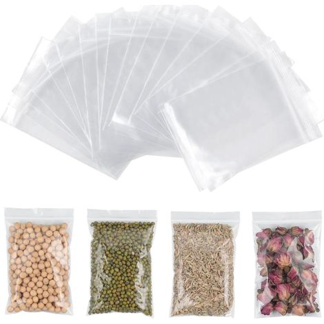 Sachet synthétique Transparent 8 x 12 cm Sachets Plastiques Refermables Lot de 100 Sachet Zip Pochon (1/4)