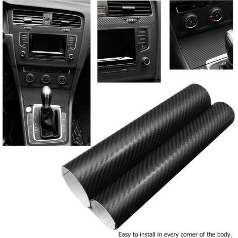 7D Dekorative Auto-Wrap-Folie 1,52 x 18 m, schwarzes Carbon