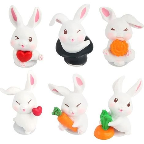 Figurine - Décoration - Lapin Miniature - Résine - Intérieur - Jardin (1/4)