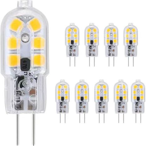 Ampoule G4 LED 12V 3W lumière blanche, Équivalent Lampe Halogène G4 10W 20W, non-dimmable, AC DC pour Hotte de Cuisine, Lustre, lot de 6 (1/4)