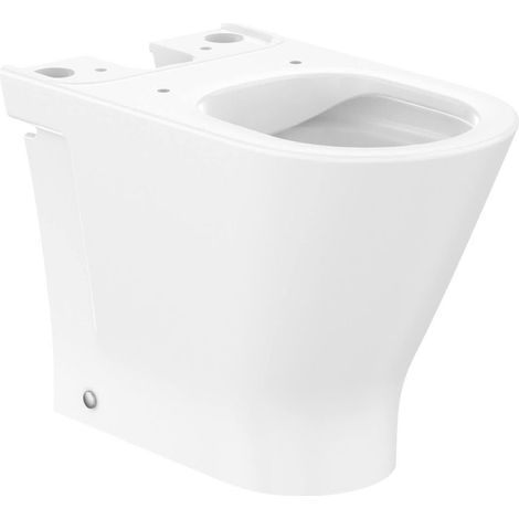 Roca – Cuvette murale sans rebord pour WC à réservoir bas – Double sortie – Hauteur de confort – Coude d'évacuation inclus – Système de rinçage Drag (1/3)