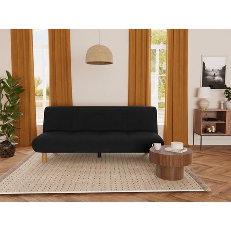 Soan - banquette 2 places convertible clic-clac en velours texturé (1/5)
