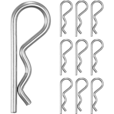Goupilles d'attelage M25 x 60 mm acier inoxydable 304, clips en R et goupilles fendues M3 x 50 mm pour tracteur tondeuse, camion, réparation moteur (1/4)