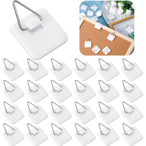 Confezione da 25 ganci adesivi in ​​schiuma per appendere quadri e foto, senza bisogno di chiodi, realizzati in plastica. - AquaForge (1/5)