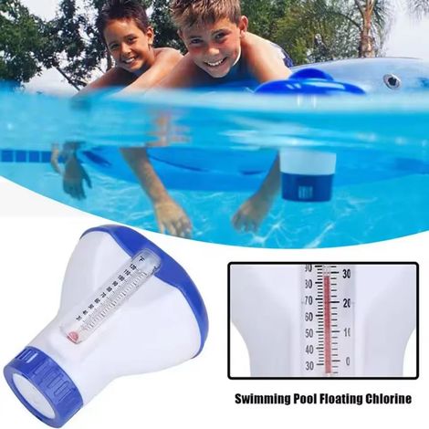 Accessoires de piscine (K-1067B) Distributeur de pastilles de chlore flottantes pour piscine avec thermomètre et boîte de désinfection automatique (1/5)