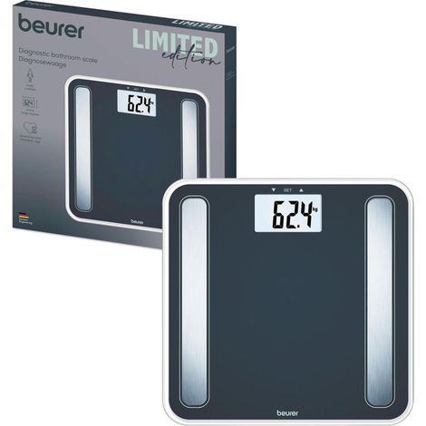 Beurer BF 183 Quadrato Bianco, Acciaio inox Bilancia pesapersone elettronica