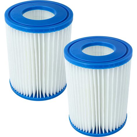 vhbw 2x Filter Cartridge compatible with Bestway 58386, 58383 Swimming Pool, Filter Pump - Water Filter, Blue White