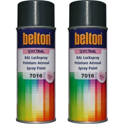 Lot de 2 bombes de peinture Belton Spectral RAL7016 Gris anthracite