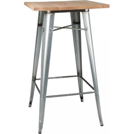 Mange-debout carrée d'intérieur (H)1040 x (L)600 mm, acier galvanisé gris foncé, bois